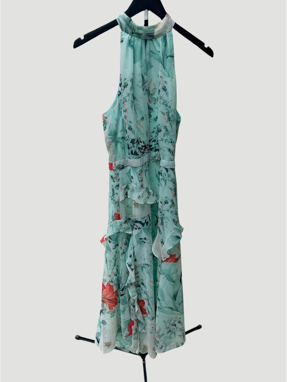 White House Black Market Floral Halter Midi Dress Size 6 - Picture 4 of 9